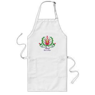 Ungarisches Matyo Heart digitales Design Lange Schürze