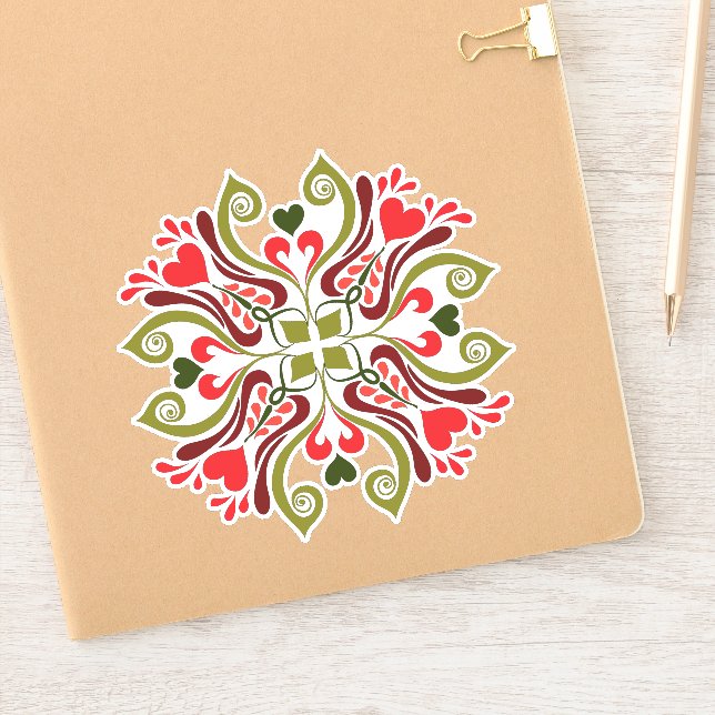 Ungarisches Muster für florale Folk Aufkleber (Notizbuch)