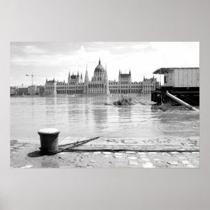 Ungarisches Parlament Gebäude über die Donau Poster