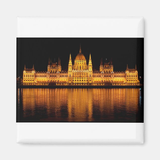Ungarisches Parlament in der Nacht Magnet (Vorne)