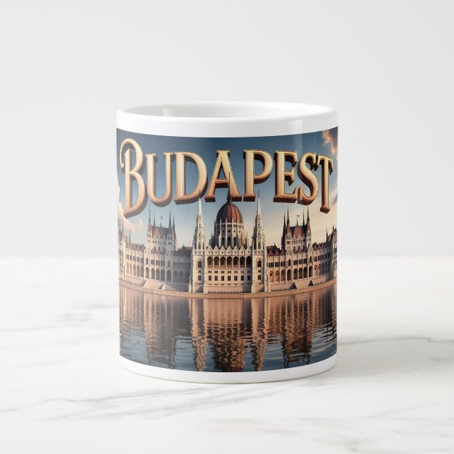 Ungarisches Parlamentsgebäude in Budapest Jumbo-Tasse (Vorderseite)