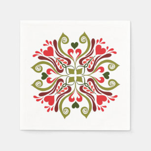 Ungarisches Tulpen-Blumenmotiv Serviette
