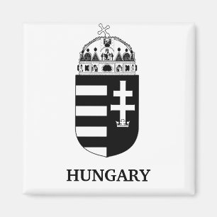 Ungarisches Wappen Zeitgenössische monochrome Kuns Magnet