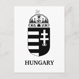 Ungarisches Wappen Zeitgenössische monochrome Kuns Postkarte