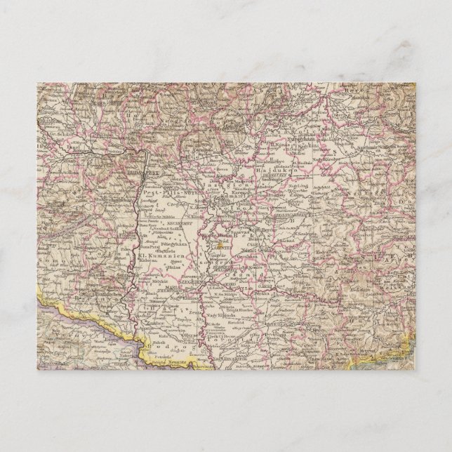 Ungarn Atlas Map Postkarte (Vorderseite)