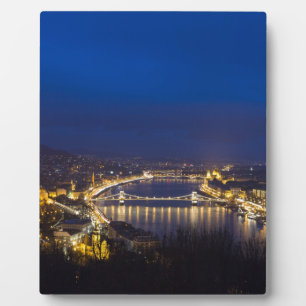 Ungarn Budapest Abendpanorama Fotoplatte