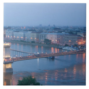 UNGARN, Budapest: Szechenyi-Brücke (Kettenbrücke), Fliese