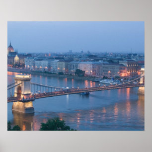 UNGARN, Budapest: Szechenyi-Brücke (Kettenbrücke), Poster
