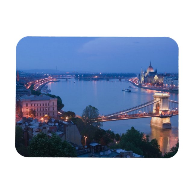 UNGARN, Budapest: Széchenyi (Kettenbrücke), 2 Magnet (Horizontal)