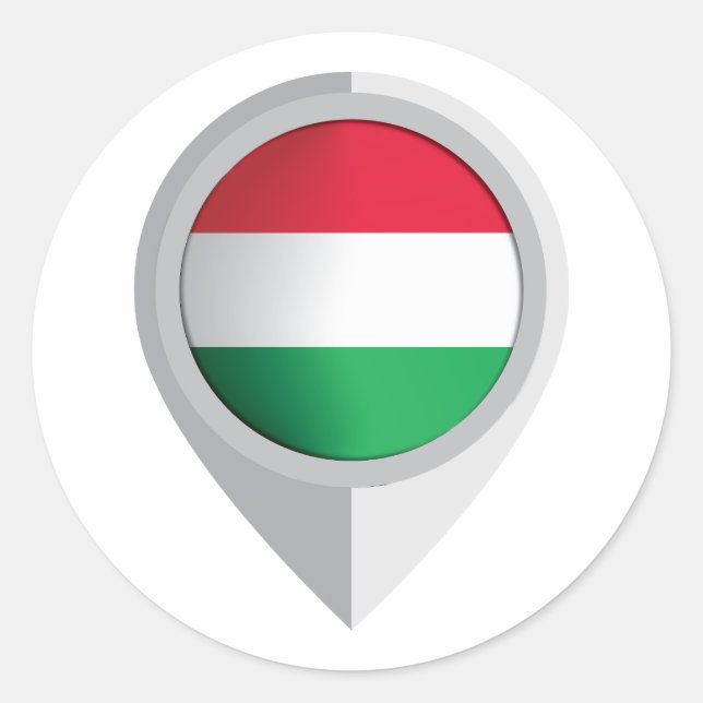 Ungarn Button Location Flag Runder Aufkleber (Vorderseite)