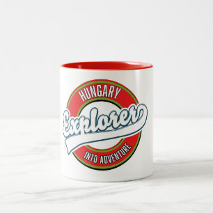 Ungarn-Entdecker in das Abenteuer-Logo Zweifarbige Tasse
