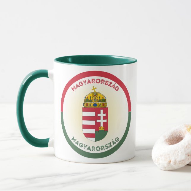 Ungarn-Erbe-Emblem Tasse (Mit Donut)