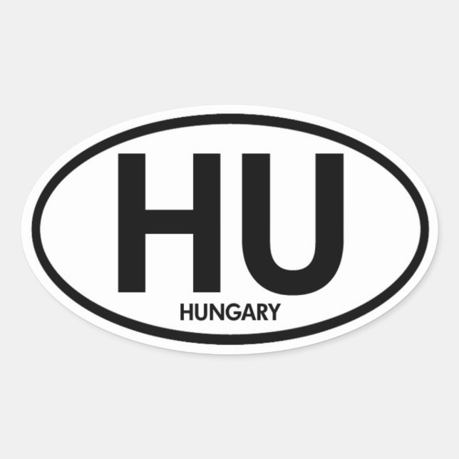 Ungarn Euro Car Oval Ovaler Aufkleber (Vorderseite)