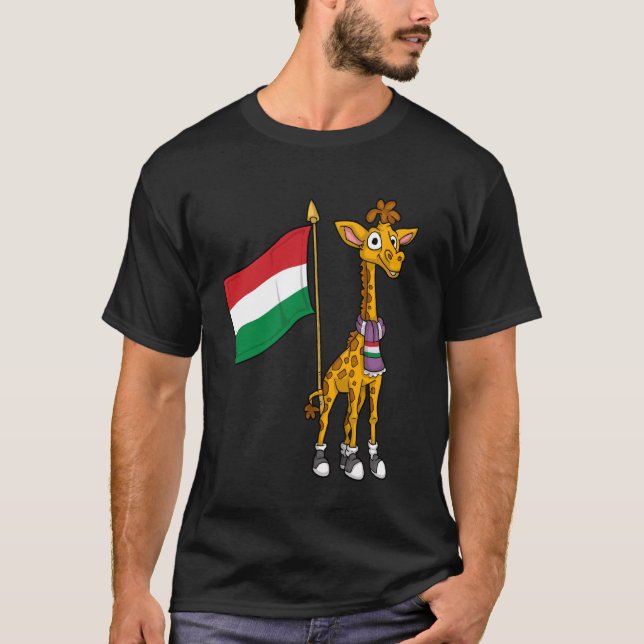 Ungarn Fan Hungary Giraffe T-Shirt (Vorderseite)