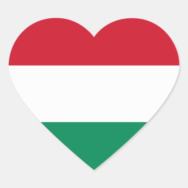 Ungarn Flag HU Herz-Aufkleber (Vorderseite)