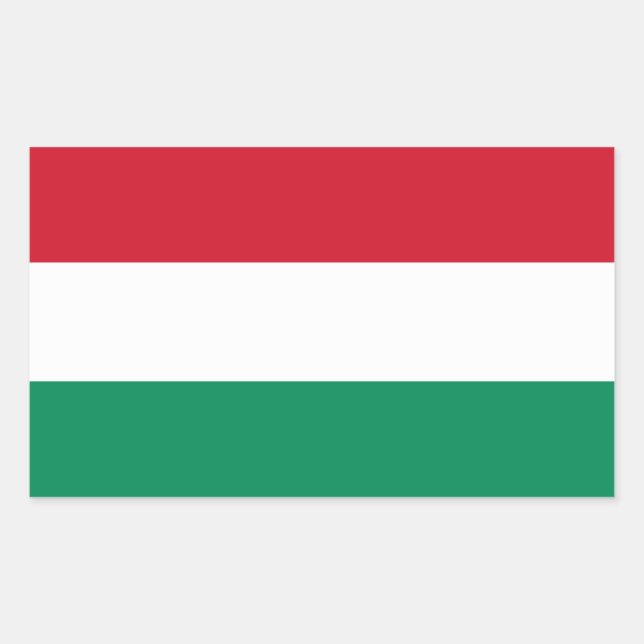 Ungarn Flag HU Rechteckiger Aufkleber (Vorderseite)