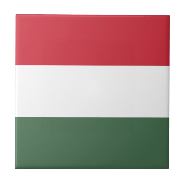 Ungarn-Flagge Fliese (Vorderseite)