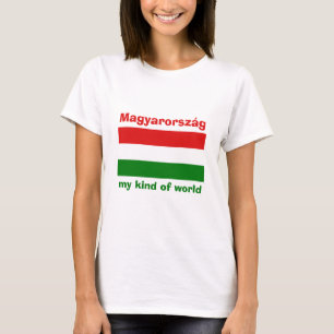 Ungarn-Flagge + Karte + Text T-Shirt