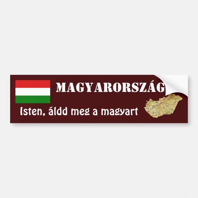 Ungarn-Flagge + Karten-Autoaufkleber Autoaufkleber (Vorne)