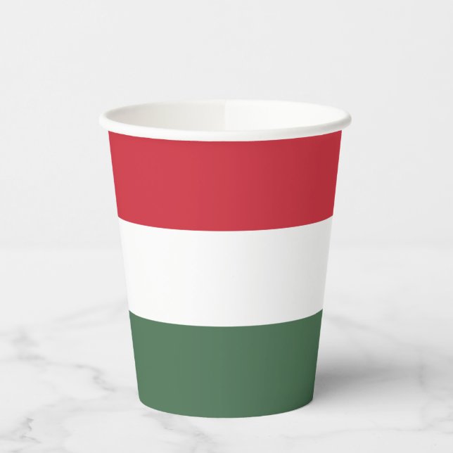 Ungarn-Flagge Pappbecher (Links)