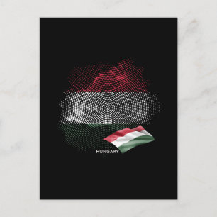 Ungarn-Flagge Postkarte
