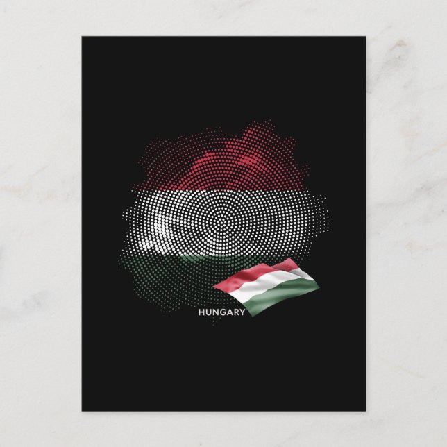 Ungarn-Flagge Postkarte (Vorderseite)