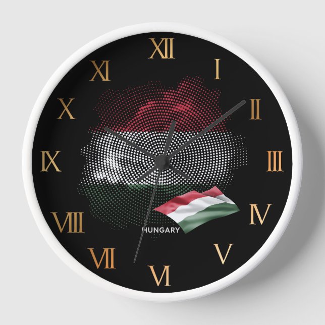 Ungarn-Flagge Uhr (Vorderseite)