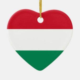 Ungarn-Flaggen-Herz-Verzierung Keramikornament