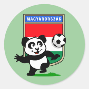 Ungarn-Fußball-Panda Runder Aufkleber