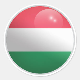 Ungarn Glänzender Kreis Flagge Runder Aufkleber