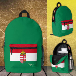Ungarn, grüner Rucksack, ungarische Flagge /patrio Bedruckter Rucksack