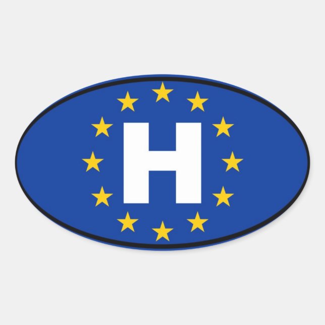 Ungarn - H - Europäische Ovaler Aufkleber (Vorderseite)