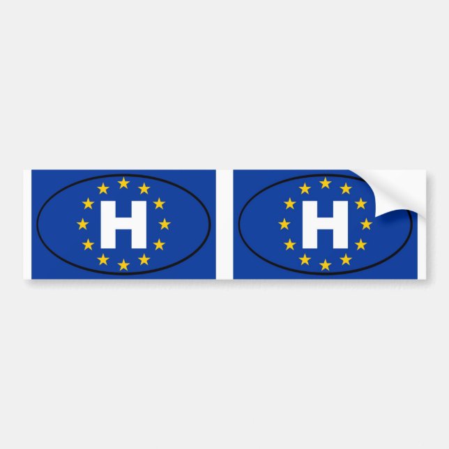 Ungarn - H - Oval Europäische Gewerkschaft Autoaufkleber (Vorne)