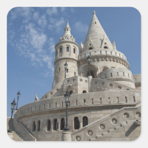Ungarn, Hauptstadt Budapest. Buda, Schloss 2 Quadratischer Aufkleber