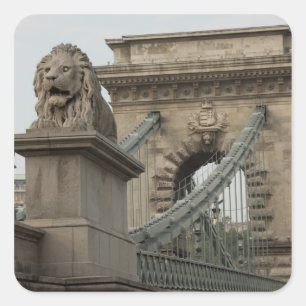 Ungarn, Hauptstadt Budapest. Historisch 2 Quadratischer Aufkleber