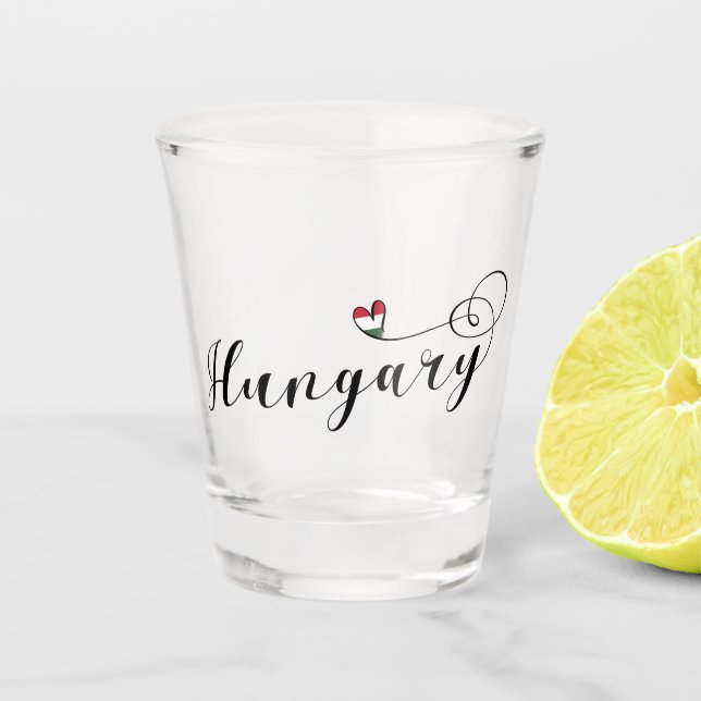 Ungarn Herz-T - Shirt, Ungarisch Schnapsglas (Vorderseite)