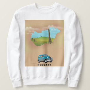 Ungarn Illustrierte Reiselandkarte Poster Sweatshirt