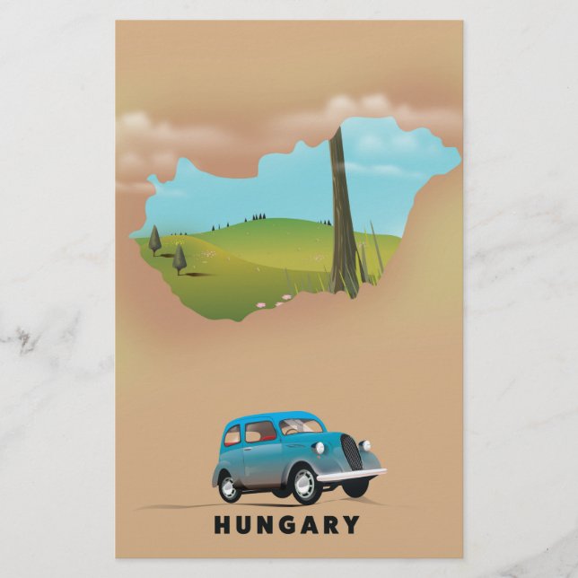 Ungarn Illustriertes Reiseplakat (Vorderseite)