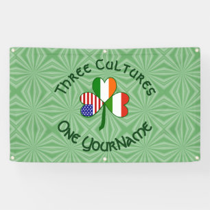 Ungarn Irland USA Kleeblatt Flagge Personalisiert Banner