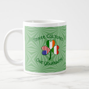 Ungarn Irland USA Kleeblatt Flagge Personalisiert Jumbo-Tasse