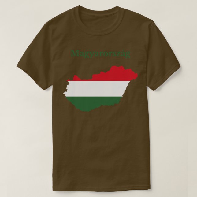 Ungarn Map Flag Design T-Shirt (Design vorne)