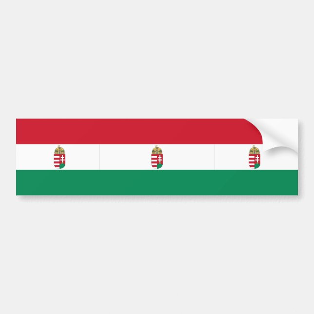 Ungarn mit den Armen, Ungarn-Flagge Autoaufkleber (Vorne)