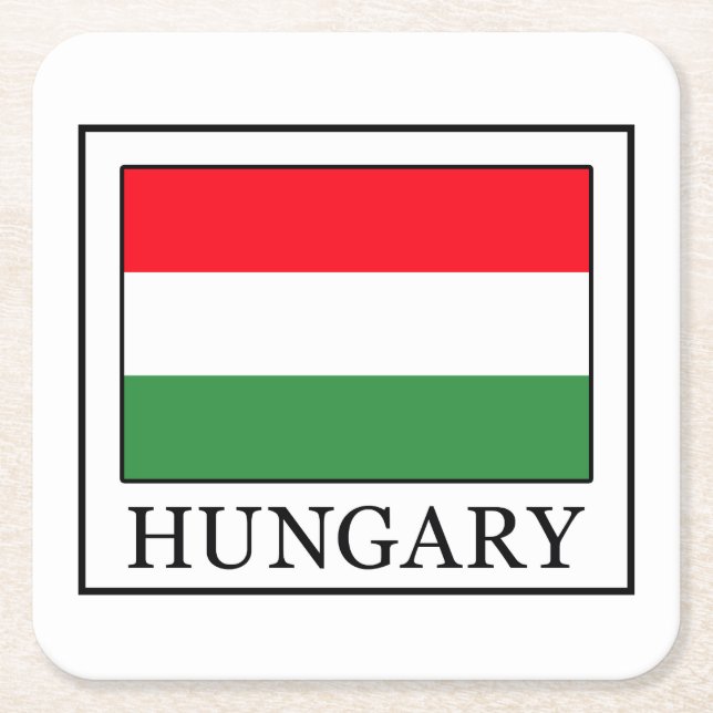 Ungarn Rechteckiger Pappuntersetzer (Vorderseite)
