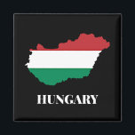 Ungarn, Silhouette und Flagge Magnet<br><div class="desc">Ungarn Silhouette,  Flaggenfarben,  mit einem Aufdruck versehen.</div>