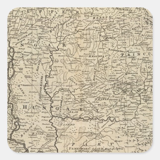 Ungarn und Transilvanien 2 Quadratischer Aufkleber (Vorderseite)