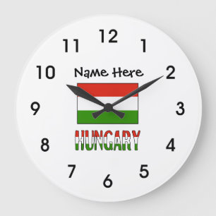 Ungarn und Ungarische Flagge Personalisiert Große Wanduhr