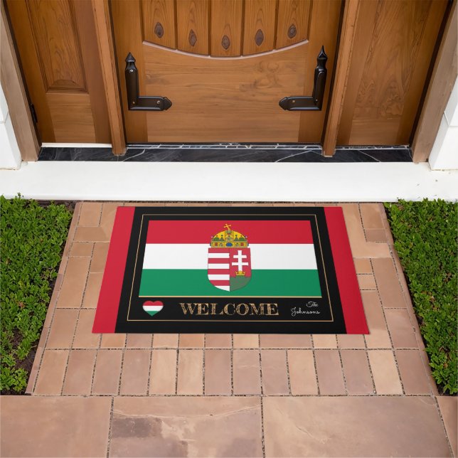 Ungarn & Ungarische Flagge - Matten/Sport Willkomm Fußmatte (Außenbereich)