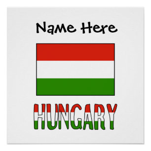 Ungarn Ungarische Flagge Schwarz Personalisierung Poster