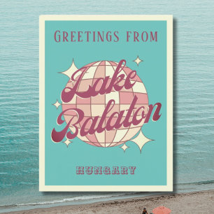 Ungarn Urlaub Retro Postkarte am Balaton