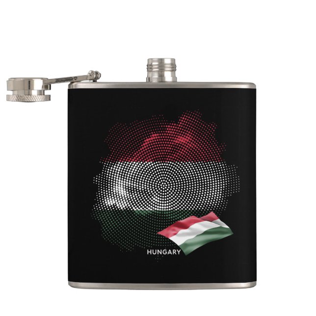Ungarnflagge Flachmann (Geöffnet)